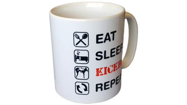 3) Coffee Mug Eat Sleep Kickbox Repeat