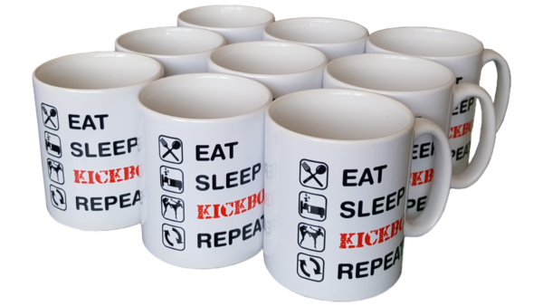 9) Coffee Mug Eat Sleep Kickbox Repeat